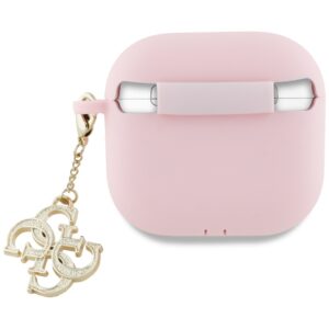 Guess GUA4LECG4P AirPods 4 cover pink Silicone 4G Charm - Image 2