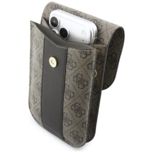 Phone bag Guess 4G & Classic Logos Stripe Strap brown - Image 3