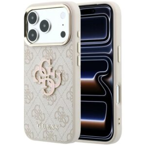 Dėklas Guess 4G & Big Resin Logo skirtas iPhone 18 Pro pink