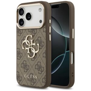 Dėklas Guess 4G Big 4G Classic Logo skirtas iPhone 18 Pro / iPhone 17 Pro brown gold