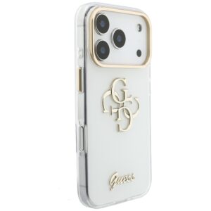 Dėklas Guess IML 4G Script Metal, skirtas iPhone 18 Pro Max / iPhone 17 Pro Max, baltos spalvos - Image 4