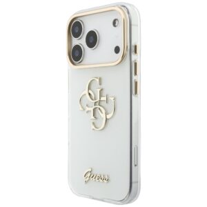 Dėklas Guess IML 4G Script Metal  skirtas Apple iPhone 18 Pro / Apple iPhone 17 Pro baltos spalvos - Image 2