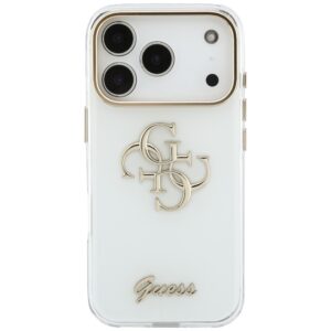 Dėklas Guess IML 4G Script Metal  skirtas Apple iPhone 18 Pro / Apple iPhone 17 Pro baltos spalvos - Image 3