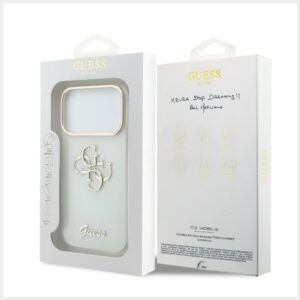 Dėklas Guess IML 4G Script Metal  skirtas Apple iPhone 18 Pro / Apple iPhone 17 Pro baltos spalvos - Image 8