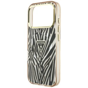 Dėklas Guess IML Zebra Glitter Triangle Logo MagSafe skirtas iPhone 18 Pro / iPhone 17 Pro gold - Image 6