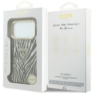Dėklas Guess IML Zebra Glitter Triangle Logo MagSafe skirtas iPhone 18 Pro / iPhone 17 Pro gold - Image 8