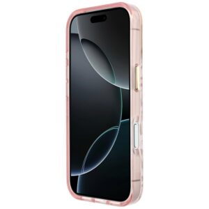 Dėklas Guess IML Leopard Glitter Triangle Logo MagSafe  skirtas Apple iPhone 18 Pro Max / Apple iPhone 17 Pro Max rožinės spalvos - Image 5