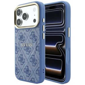 Guess Embossed 4G Classic MagSafe dėklas skirtas iPhone 18 Pro Max / iPhone 17 Pro Max blue