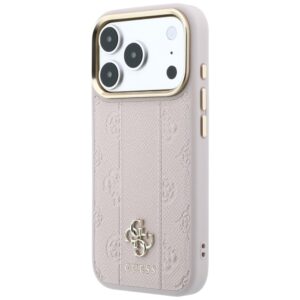 Dėklas Guess Stripe Peony 4G Logo MagSafe skirtas Iphone 18 Pro Max/ 17 Pro Max rožinės spalvos - Image 2