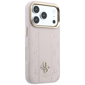 Dėklas Guess Stripe Peony 4G Logo MagSafe skirtas Iphone 18 Pro Max/ 17 Pro Max rožinės spalvos - Image 4