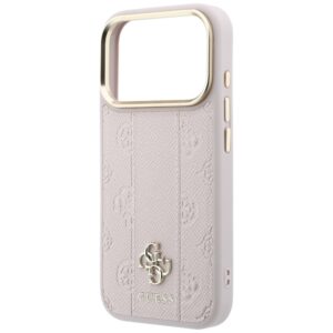 Dėklas Guess Stripe Peony 4G Logo MagSafe skirtas Iphone 18 Pro Max/ 17 Pro Max rožinės spalvos - Image 6