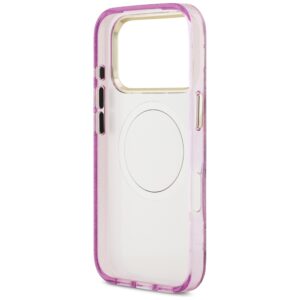 Dėklas Guess IML Glitter Flowers Triangle MagSafe skirtas Apple iPhone 18 Pro / 17 Pro violetinės spalvos - Image 7
