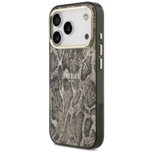 Dėklas Guess Python Pattern MagSafe skirtas Apple iPhone 18 Pro / 17 Pro rudos spalvos - Image 2