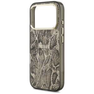 Dėklas Guess Python Pattern MagSafe skirtas Apple iPhone 18 Pro / 17 Pro rudos spalvos - Image 6
