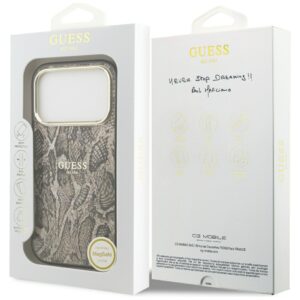 Dėklas Guess Python Pattern MagSafe skirtas Apple iPhone 18 Pro / 17 Pro rudos spalvos - Image 8
