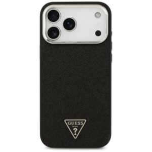 Dėklas Guess Glitter Triangle Logo MagSafe skirtas Apple iPhone 18 Pro Max / 17 Pro Max juodos spalvos - Image 3