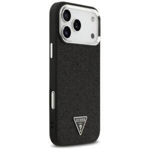 Dėklas Guess Glitter Triangle Logo MagSafe skirtas Apple iPhone 18 Pro Max / 17 Pro Max juodos spalvos - Image 4