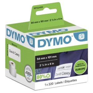 DYMO LW - Shipping / Name Badge Labels - 54 x 101 mm - S0722430 Balta Lipni spausdintuvo etiketė