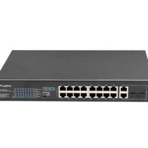 Lanberg RSFE-16P-2C-250 tinklo komutatorius Ne-valdomas Gigabit Ethernet (10/100/1000) Maitinimas per Eternetą (PoE) 1U Juoda