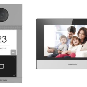 Hikvision DS-KIS604-S(C) vaizdo telefonspynės sistema 2 MP 17,8 cm (7") Juoda, Pilka, Sidabras