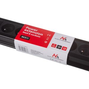 Maclean MCE11 elektros tinklo ilgintuvas 1,5 m 8 AC išvestis(ys / čių) Vidaus Juoda - Image 3