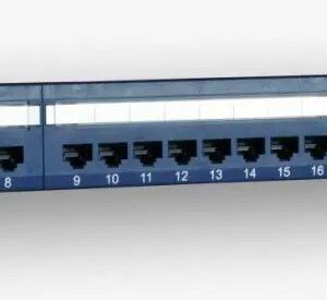 EmiterNet Panel 19", 24xRJ45 UTP cat.5e (1U) with shelf, blue (PoE) - Image 1
