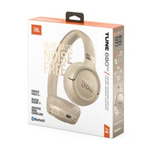 JBL Tune 680NC belaidės „Bluetooth“ ausinės, uždedamos ant ausų, smėlio spalvos, EU