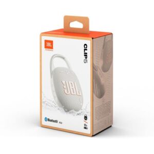JBL CLIP 5 belaidis „Bluetooth“ garsiakalbis, baltas, EU