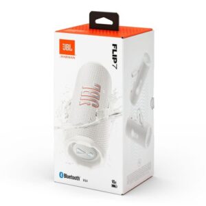 JBL Flip 7 belaidis „Bluetooth“ garsiakalbis, baltas, EU