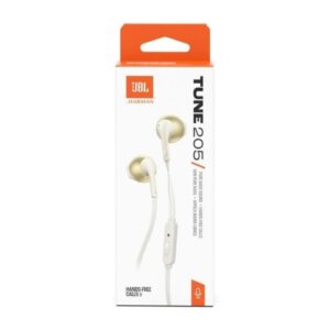JBL Tune 205 laidinės ausinės į ausis, auksinės, EU