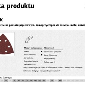 KLINGSPOR šlifavimo popierius trikampis PS22K P100 GLS15 /50vnt. 96mm