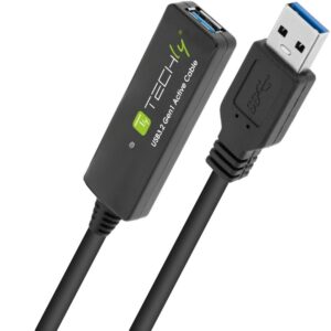 Techly ICUR30100G USB kabelis USB 3.2 Gen 1 (3.1 Gen 1) 10 m USB A Juoda - Image 1
