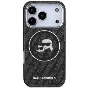 Dėklas Karl Lagerfeld IML Glitter Karl & Choupette Heads Logo MagSafe skirtas iPhone 17 Pro black - Image 3
