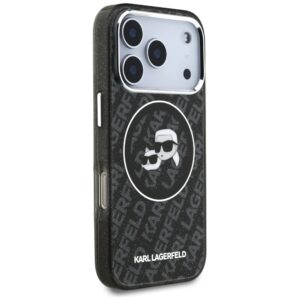 Dėklas Karl Lagerfeld IML Glitter Karl & Choupette Heads Logo MagSafe skirtas iPhone 17 Pro black - Image 4