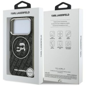 Dėklas Karl Lagerfeld IML Glitter Karl & Choupette Heads Logo MagSafe skirtas iPhone 17 Pro black - Image 8
