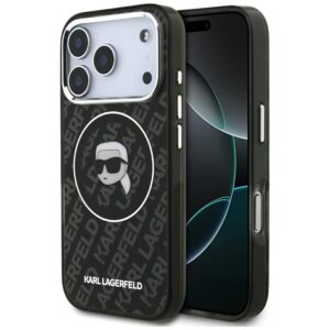 Dėklas Karl Lagerfeld IML Karl Head Logo MagSafe skirtas iPhone 17 Pro black