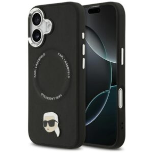 Karl Lagerfeld Karl Pin MagSafe Dėklas  skirtas Apple iPhone 17 juodos spalvos