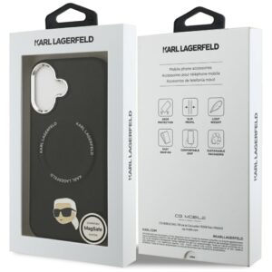 Karl Lagerfeld Karl Pin MagSafe Dėklas  skirtas Apple iPhone 17 juodos spalvos - Image 8