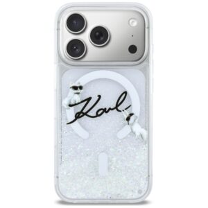 Dėklas Karl Lagerfeld Liquid Glitter Karl Script Logo MagSafe skirtas iPhone 17 Pro transparent - Image 3