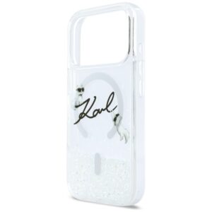 Dėklas Karl Lagerfeld Liquid Glitter Karl Script Logo MagSafe skirtas iPhone 17 Pro transparent - Image 6