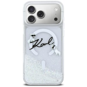 Dėklas Karl Lagerfeld Liquid Glitter Karl Script Logo MagSafe skirtas iPhone 17 Pro Max transparent - Image 3