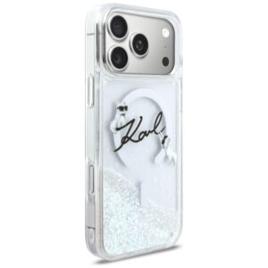 Dėklas Karl Lagerfeld Liquid Glitter Karl Script Logo MagSafe skirtas iPhone 17 Pro Max transparent - Image 4