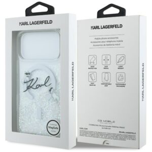 Dėklas Karl Lagerfeld Liquid Glitter Karl Script Logo MagSafe skirtas iPhone 17 Pro Max transparent - Image 8