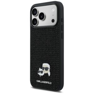Dėklas Karl Lagerfeld Rhinestones Karl&Choupette Pin skirtas iPhone 17 Pro Max black - Image 2