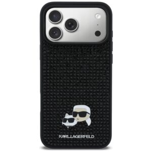Dėklas Karl Lagerfeld Rhinestones Karl&Choupette Pin skirtas iPhone 17 Pro Max black - Image 3
