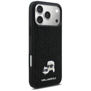 Dėklas Karl Lagerfeld Rhinestones Karl&Choupette Pin skirtas iPhone 17 Pro Max black - Image 4