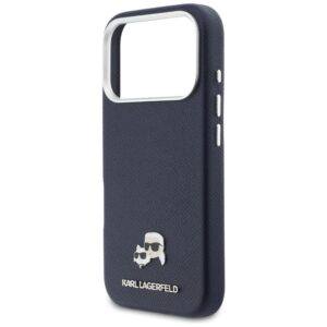 Dėklas Karl Lagerfeld Karl & Choupette Head Pins Saffiano MagSafe skirtas iPhone 17 Pro blue - Image 6