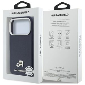 Dėklas Karl Lagerfeld Karl & Choupette Head Pins Saffiano MagSafe skirtas iPhone 17 Pro blue - Image 8