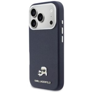 Dėklas Karl Lagerfeld Karl & Choupette Head Pins Saffiano MagSafe skirtas iPhone 17 Pro Max blue - Image 2