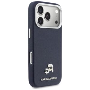 Dėklas Karl Lagerfeld Karl & Choupette Head Pins Saffiano MagSafe skirtas iPhone 17 Pro Max blue - Image 4